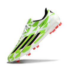 Adidas F50 Adizero White and Green Firm Ground FG Football Boot