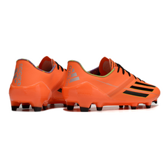 Scarpa da calcio Adidas F50 Adizero arancione e nera per terreni compatti FG