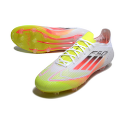Adidas F50 Elite White Orange and Yellow Firm Ground FG Football Boot