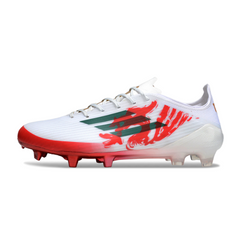 Botas de fútbol Adidas F50 Elite FG para terreno firme, color blanco y rojo