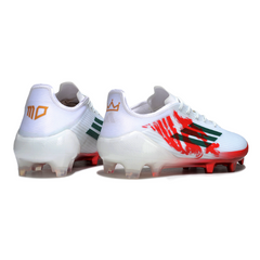 Botas de fútbol Adidas F50 Elite FG para terreno firme, color blanco y rojo