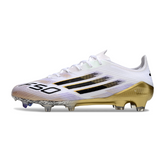 Scarpa da calcio Adidas F50 Elite FG bianca e oro per terreni compatti