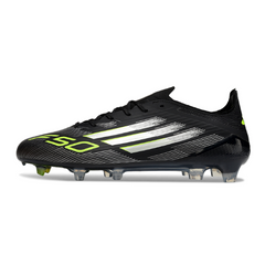 Adidas F50 Elite Black White and Green Firm Ground FG Football Boot
