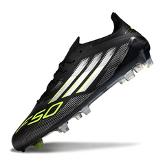 Adidas F50 Elite Black White and Green Firm Ground FG Football Boot