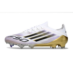 Adidas F50 Primeknit Elite White and Gold Firm Ground FG Football Boot