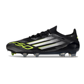 Adidas F50 Primeknit Elite Black White and Green Firm Ground FG Football Boot
