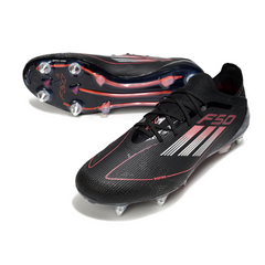 Scarpa da calcio Adidas F50 Primeknit Elite SG con tacchetti misti, nera, bianca e rossa