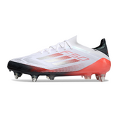 Scarpa da calcio Adidas F50 Primeknit Elite SG con tacchetti misti, bianca, grigia e arancione