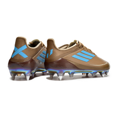 Scarpa da calcio Adidas F50 Elite Messi SG con tacchetti misti, marrone, bianco e azzurro