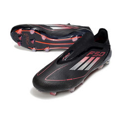 Adidas F50 Elite Laceless Black White and Red Firm Ground FG Football Boot