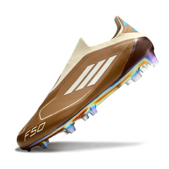 Adidas F50 Elite Laceless Brown and Light Blue Firm Ground FG Football Boot
