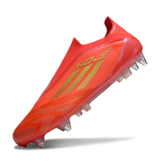 Scarpa da calcio Adidas F50 Elite SG senza lacci con tacchetti misti rossi e gialli