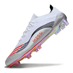 Botas de fútbol Adidas F50 Primeknit Elite FG para terreno firme, color blanco