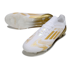 Adidas F50 Primeknit Elite White and Gold Firm Ground FG Football Boot