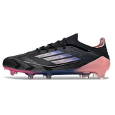 Botas de fútbol Adidas F50 Primeknit Elite FG para terreno firme, color negro y rosa