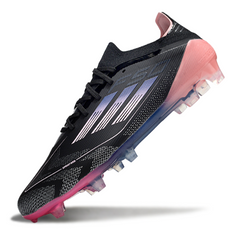 Botas de fútbol Adidas F50 Primeknit Elite FG para terreno firme, color negro y rosa
