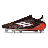 Bota de fútbol Adidas F50 Elite sin cordones, tacos mixtos marrones y rojos SG