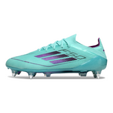 Scarpa da calcio Adidas F50 Primeknit Elite SG con tacchetti misti blu chiaro e rosa