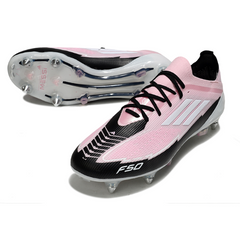 Scarpa da calcio Adidas F50 Primeknit Elite SG con tacchetti misti rosa chiaro e nero