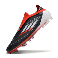 Adidas F50 Elite Laceless Black White and Red Firm Ground FG Football Boot