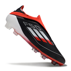 Adidas F50 Elite Laceless Black White and Red Firm Ground FG Football Boot