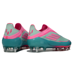 Scarpa da calcio Adidas F50 Elite SG senza lacci con tacchetti misti blu chiaro e rosa