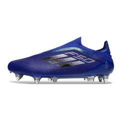 Botas de fútbol Adidas F50 Elite sin cordones, tacos mixtos azules SG