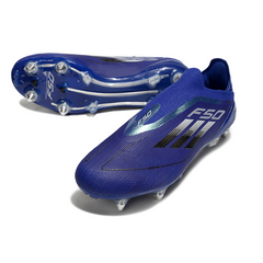 Botas de fútbol Adidas F50 Elite sin cordones, tacos mixtos azules SG