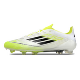 Scarpa da calcio Adidas F50 Elite bianca, verde e nera per terreni compatti FG