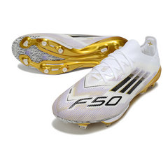 Adidas F50+ Elite White Black and Gold Firm Ground FG Football Boot