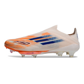 Botas de fútbol Adidas F50+ Elite sin cordones, color naranja Sparkfusion Pack, para terreno firme (FG).