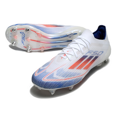 Bota de fútbol Adidas F50 Elite Advancement Pack con tacos mixtos blancos y negros SG