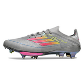Scarpa da calcio Adidas F50 Plus Elite SG con tacchetti misti grigio rosa e giallo