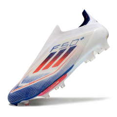 Scarpa da calcio Adidas F50+ Elite Laceless nera e gialla per terreni compatti FG