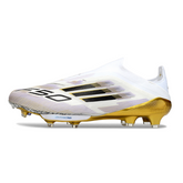 Adidas F50+ Elite Laceless White Black and Gold Firm Ground FG Football Boot