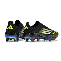 Adidas F50+ Elite Laceless Black White and Green Firm Ground FG Football Boot