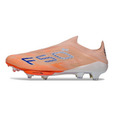 Botas de fútbol Adidas F50+ Elite sin cordones, color naranja, para terreno firme FG