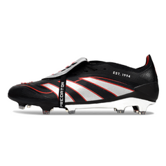 Adidas Predator 25 Elite Tongue Black Silver and Red Firm Ground FG Football Boot