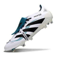 Adidas Predator 25 Elite Tongue White and Blue Firm Ground FG Football Boot