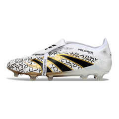 Adidas Predator 25 Elite Tongue White Gold and Black Firm Ground FG Football Boot
