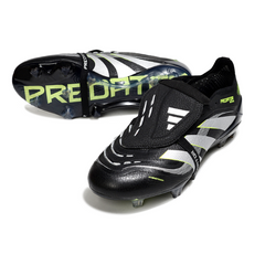 Botas de fútbol Adidas Predator 25 Elite Tongue, color negro, blanco y verde, para terreno firme FG