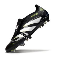 Botas de fútbol Adidas Predator 25 Elite Tongue, color negro, blanco y verde, para terreno firme FG