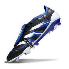 Scarpa da calcio Adidas Predator 25 Elite Tongue nera, bianca e blu per terreni compatti FG