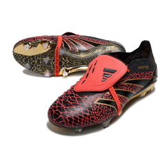 Scarpa da calcio Adidas Predator 25 Elite Tongue nera e rossa per terreni compatti FG