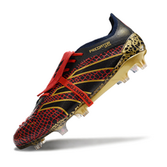 Scarpa da calcio Adidas Predator 25 Elite Tongue nera rossa e gialla per terreni compatti FG