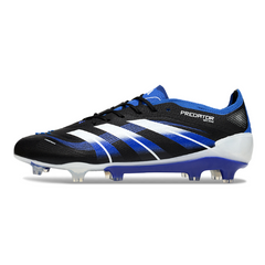 Scarpa da calcio Adidas Predator 25 Elite nera, bianca e blu per terreni compatti FG