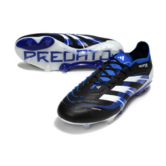 Scarpa da calcio Adidas Predator 25 Elite nera, bianca e blu per terreni compatti FG