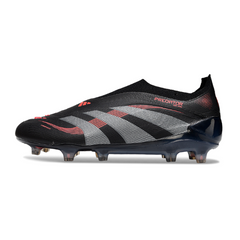 Adidas Predator 25 Elite Laceless Black and Red Firm Ground FG Football Boot