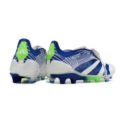 Chuteira Campo Adidas Predator 30 Elite Com Lingua FG Branca, Azul e Verde - VENI Futebol
