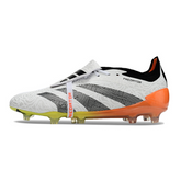 Chuteira Campo Adidas Predator 30 Elite Com Lingua FG Branca, Laranja e Cinza - VENI Futebol
